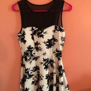 Black and white floral dress